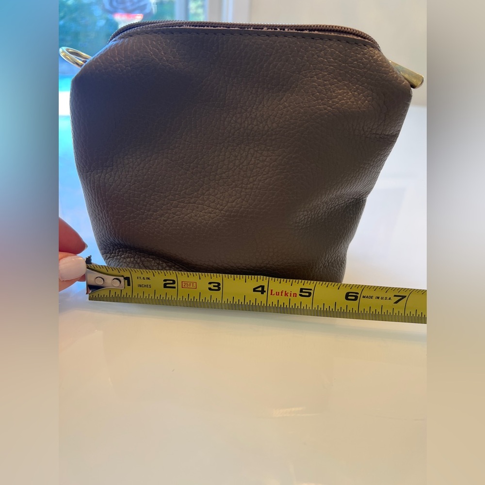 LEATHER and SUEDE CROSSBODY BAG NEUTRAL TAUPE - MADE IN ITALY NWOT - Picture 15 of 16
